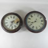 A Victorian mahogany dial clock, 39cm diameter,