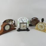 A collection of 1930's and later mantel clocks,