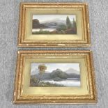 English School, 19th century, a pair of landscapes, oil on board,
