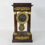 A Regency mahogany portico clock,