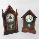A Victorian mahogany cased mantel clock, 39cm high,