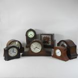 A collection of 1920's and later mantel clocks,