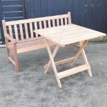 A teak garden bench, 152cm,