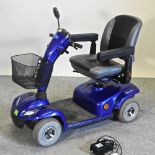 A blue Invacare mobility scooter,