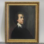 David Tassell, 20th century, after Rembrandt, young Rembrandt, oil on board,