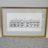 Keith Pilling, (1891-1975), The Bull Hotel Long Melford, pen and ink on paper,