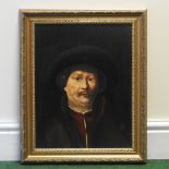 David Tassell, 20th century, after Rembrandt, self-portrait, oil on board,