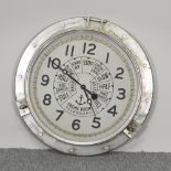 A nautical style wall clock,