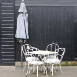 A white painted garden table, 76cm,