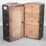 An American 1920's travel trunk, with a fitted interior,