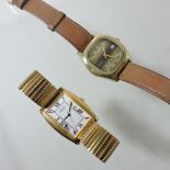 A Longines Admiral gentleman's automatic wristwatch, on a brown leather strap,