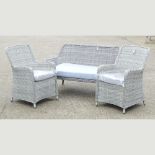 A grey rattan sofa, 120cm,