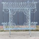 A wirework two tier plant stand,