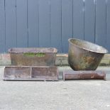 A cast iron trough, 54cm,