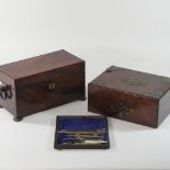 A George III mahogany tea caddy, 31cm,