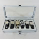 A collection of six wristwatches, to include Accurist and Ardin,