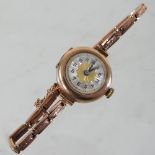 A vintage 9 carat gold ladies wristwatch,