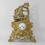 A 19th century gilt figural mantel clock,
