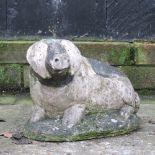 A reconstituted stone model of a pig,