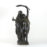 After Eugene Marioton, (1854-1933), a large bronze figure group, Gloria Patria,