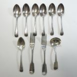 A set of six George V silver Old English pattern dessert spoons, Sheffield 1928,