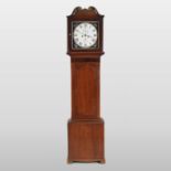 A late George III oak and mahogany case longcase clock,