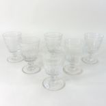 A set of six early 19th century glass rummers,