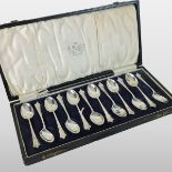 A set of twelve early 20th century silver coffee spoons, Chester 1925,