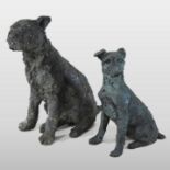 Rosemary Cook *ARR, (b1952), a seated model of a dog, bronze resin, 34cm high,