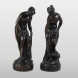 A pair of 19th century Coalbrookdale plaster test figures, attributed to Francis Derwent Wood,