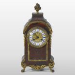 A late 19th century/early 20th century French boulle work mantel clock,