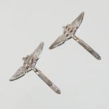 A pair of Breitling sterling silver Super F14 cufflinks