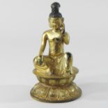 A gilt bronze figure of a Thai Buddha,