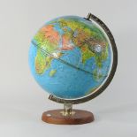 A Phillips mid 20th century terrestrial globe,