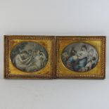 A pair of classical prints, in gilt frames,