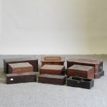 A collection of various 19th century Swiss musical box cases