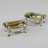 A pair of Victorian silver and silver gilt salts, London 1893,