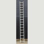 An aluminium extending ladder,