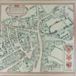 A map of Lavenham, signed LSM Prince in pencil,