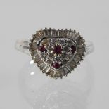 A 9 carat gold ruby and gem set ring,