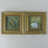 Attributed to Alan Fairbrass, Kingfisher, oil, 10 x 10cm,