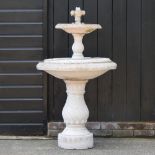 A reconstituted stone garden fountain,