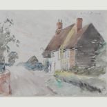 Henley Curl, early 20th century, cottage landscape, signed and dated 1942,