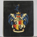 David Tassell, 20th century, an heraldic crest, oil on board,