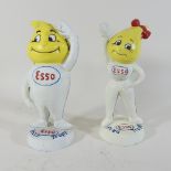 A pair of Esso painted metal money banks,