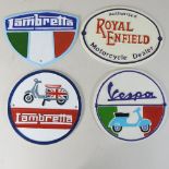 A painted metal Royal Enfield wall sign,