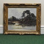 Pienne Jacobs, 20th century, river landscape, signed oil on canvas,