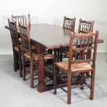 An oak refectory dining table, 190 x 85cm,