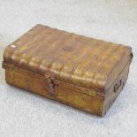 A small painted metal trunk,