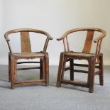 A pair of Chinese open armchairs